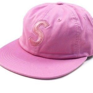 Pink s logo supreme hat